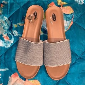 👡Dr Scholls blue/white sandals👡